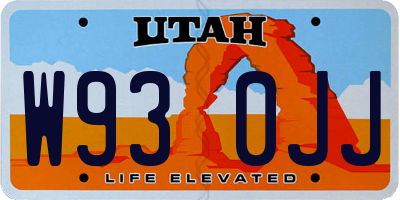 UT license plate W930JJ