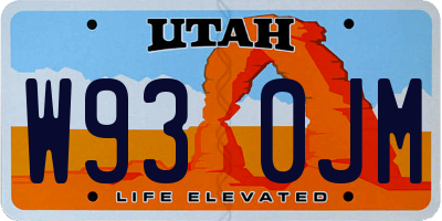 UT license plate W930JM