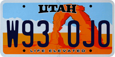 UT license plate W930JO