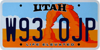 UT license plate W930JP