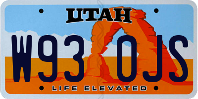 UT license plate W930JS