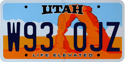 UT license plate W930JZ