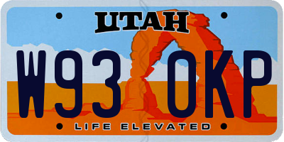 UT license plate W930KP