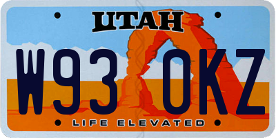 UT license plate W930KZ