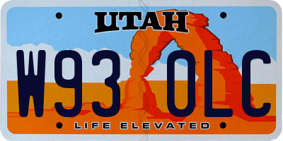 UT license plate W930LC
