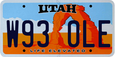 UT license plate W930LE