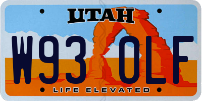 UT license plate W930LF