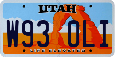 UT license plate W930LI