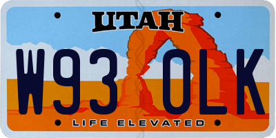 UT license plate W930LK