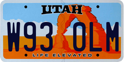 UT license plate W930LM