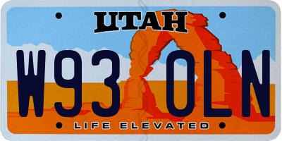 UT license plate W930LN