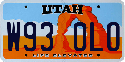 UT license plate W930LO