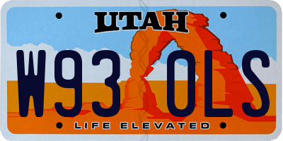 UT license plate W930LS