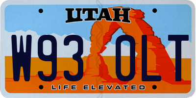 UT license plate W930LT