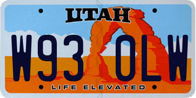 UT license plate W930LW