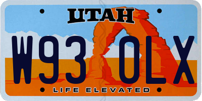 UT license plate W930LX