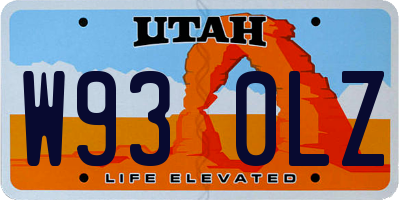 UT license plate W930LZ