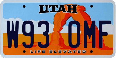 UT license plate W930MF