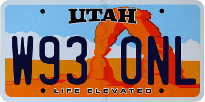 UT license plate W930NL