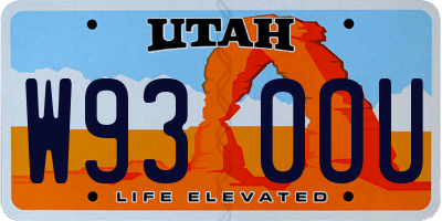 UT license plate W930OU