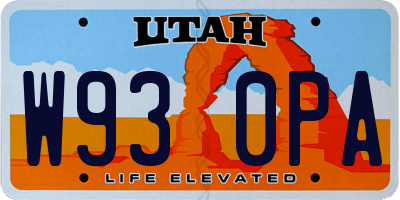 UT license plate W930PA