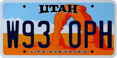 UT license plate W930PH
