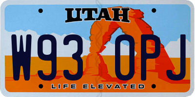 UT license plate W930PJ