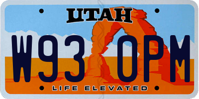 UT license plate W930PM