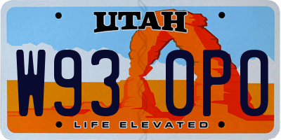 UT license plate W930PO