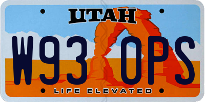 UT license plate W930PS