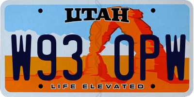 UT license plate W930PW