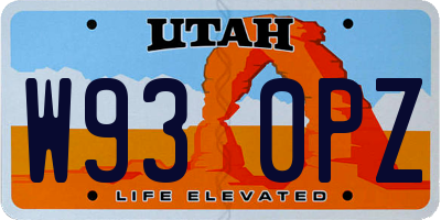 UT license plate W930PZ