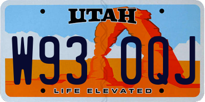 UT license plate W930QJ