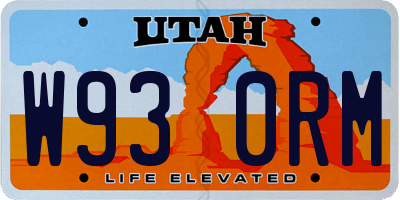 UT license plate W930RM
