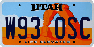UT license plate W930SC