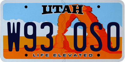 UT license plate W930SO