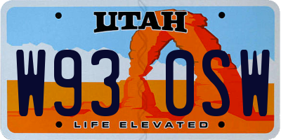 UT license plate W930SW