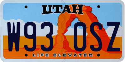 UT license plate W930SZ