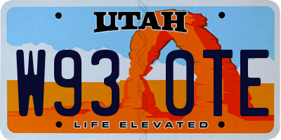 UT license plate W930TE