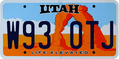 UT license plate W930TJ