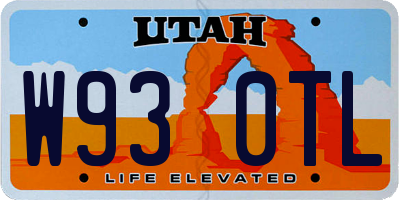 UT license plate W930TL