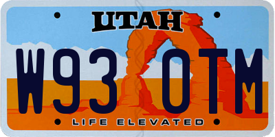 UT license plate W930TM