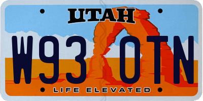 UT license plate W930TN