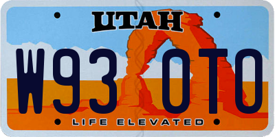 UT license plate W930TO