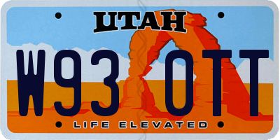 UT license plate W930TT