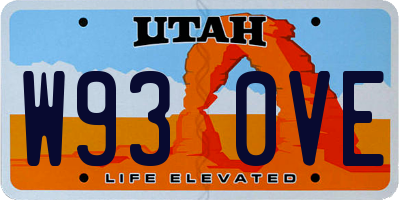 UT license plate W930VE