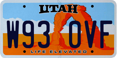 UT license plate W930VF