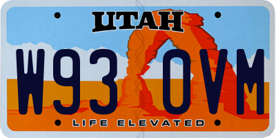 UT license plate W930VM