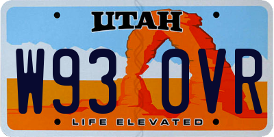 UT license plate W930VR