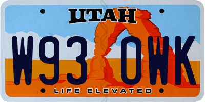 UT license plate W930WK